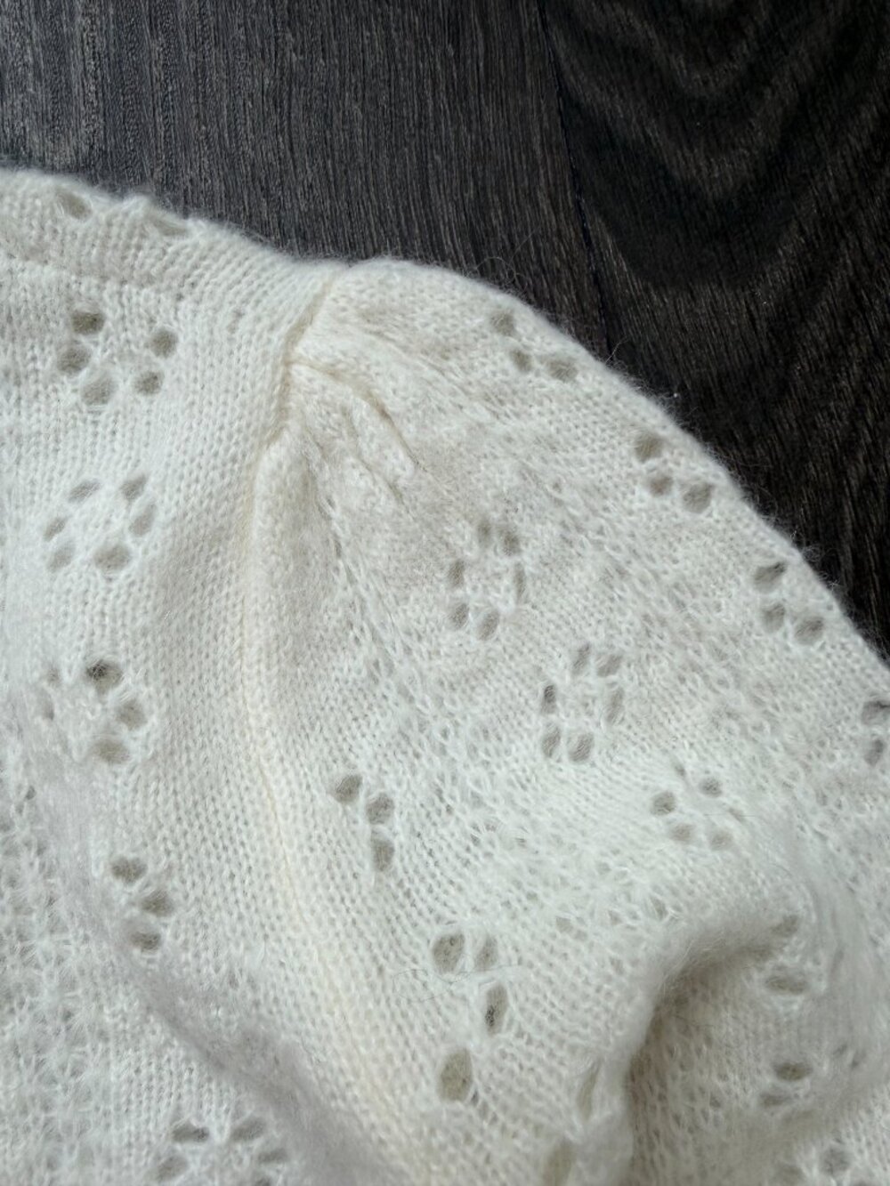 Doen NWOT Emery pointelle cardigan White SAMPLE S - Picture 10 of 14